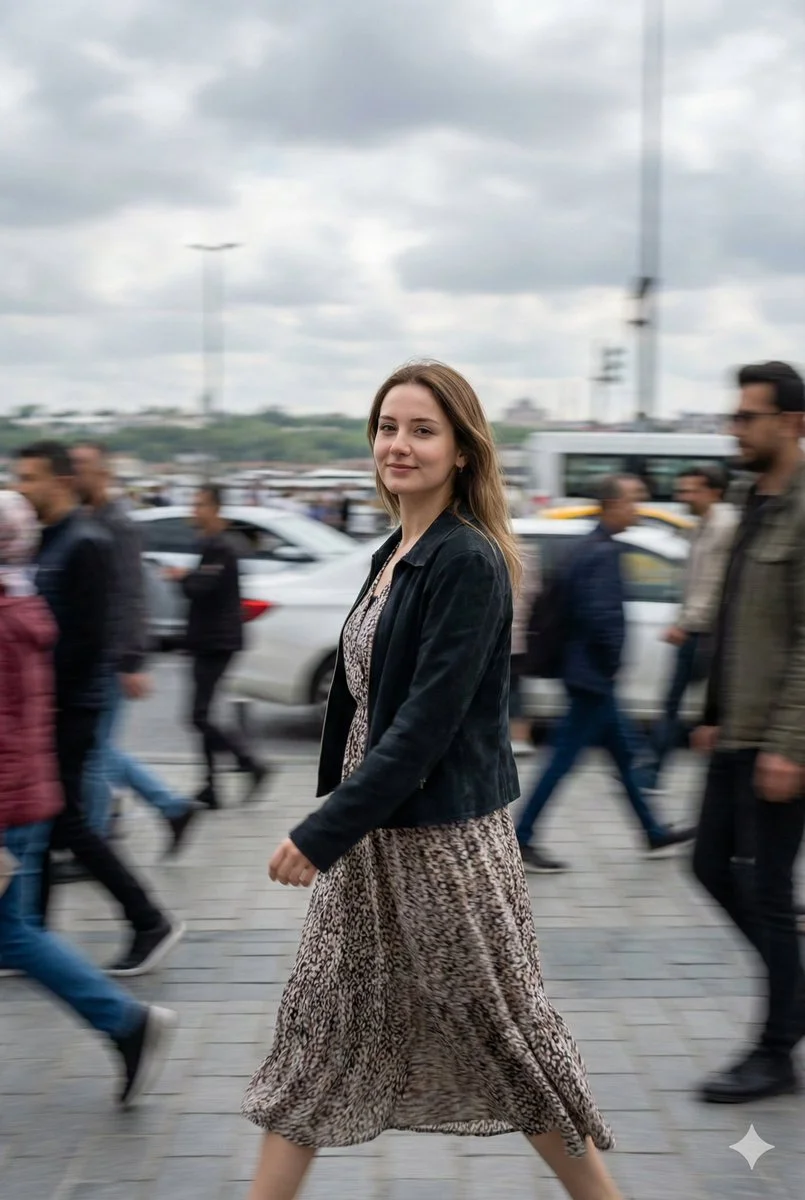 Urban Elegance: A Turkish Girl in Motion