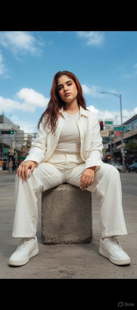 Urban Elegance: Samia's Concrete Throne Against a Boundless Sky