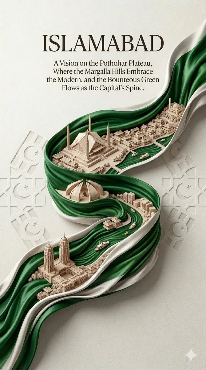 Urban Elegance Woven into Silk: A Ribbon-Shaped Cityscape