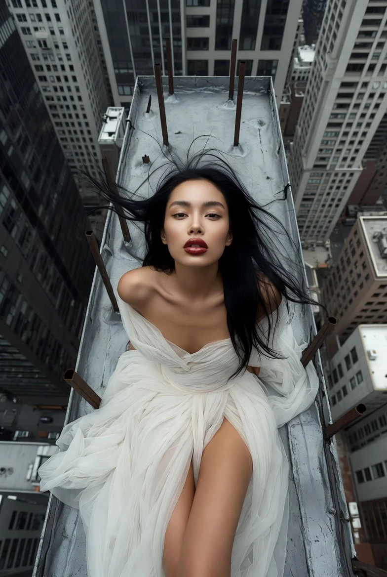 Urban Heights: A Surreal Fashion Statement