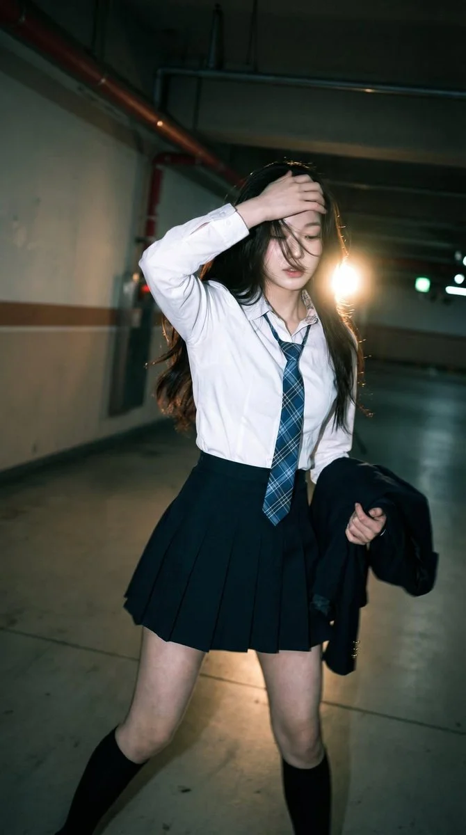 Urban Motion: Candid Portrait in Dim Garage