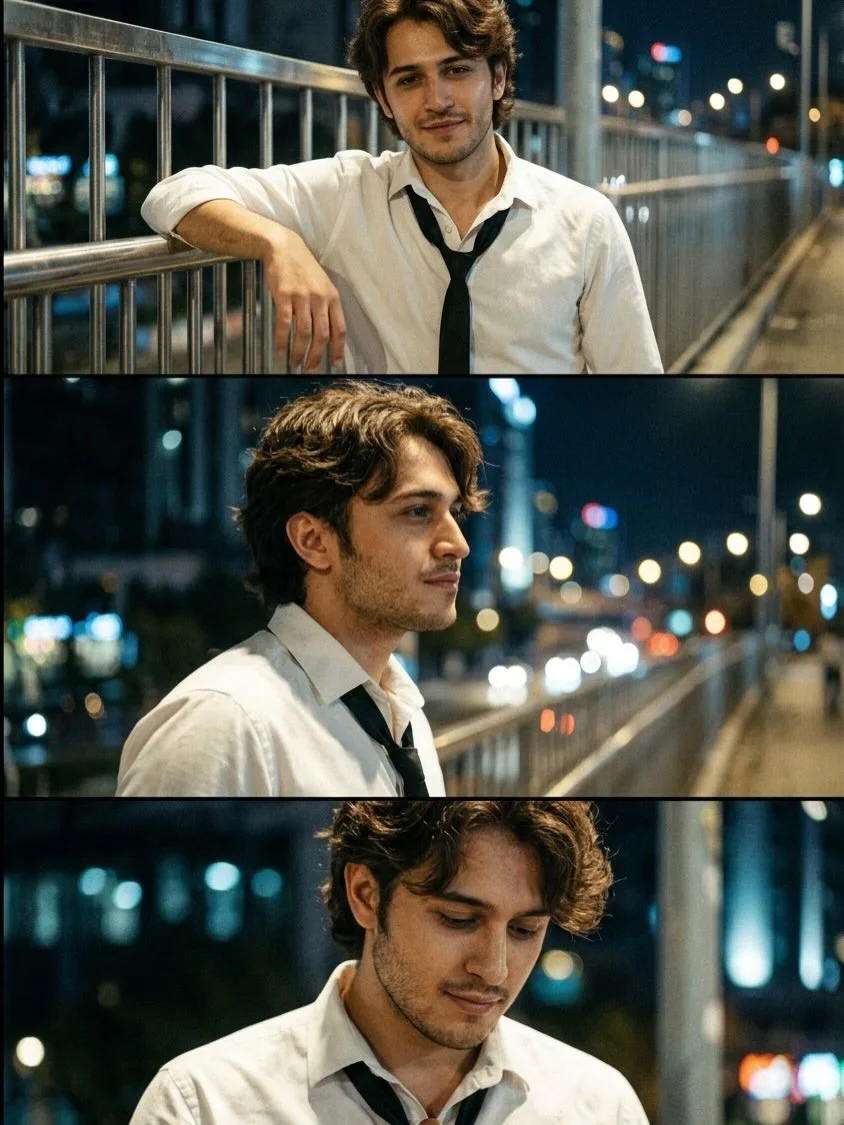 Urban Night in Three Cinematic Frames
