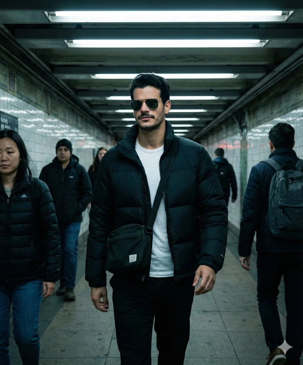 Urban Pulse: A Subway Stroll in Gritty Realism