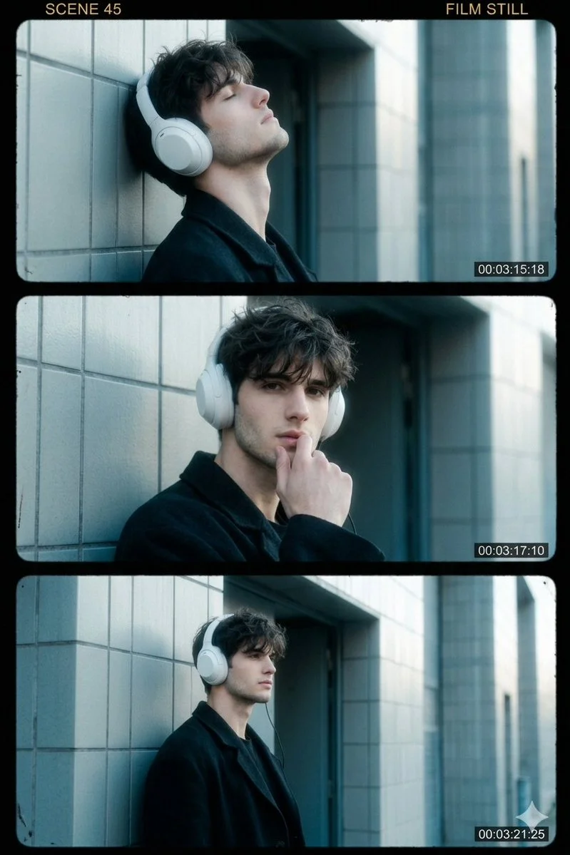 Urban Solitude: Cinematic Portrait of Quiet Reflection