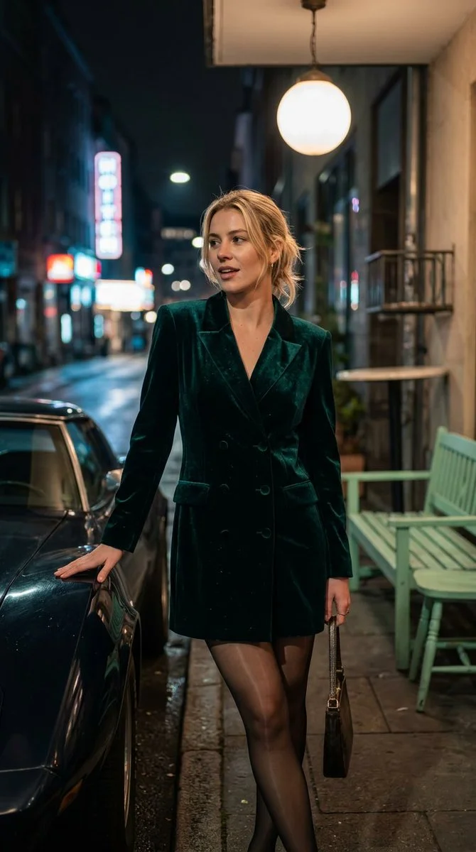 Urban Solitude in Emerald Velvet