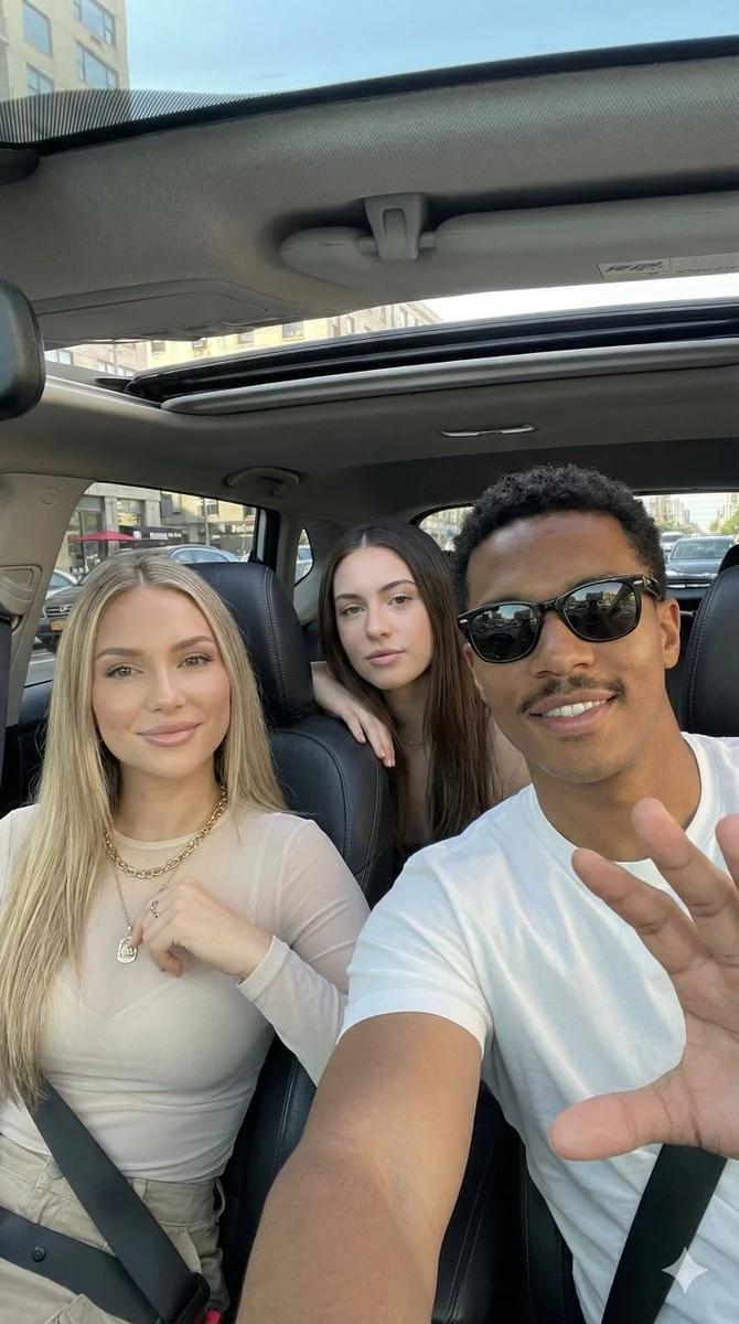 Urban Vibes: A Trio in the Car