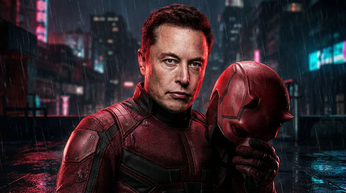 Urban Vigilante Portrait in Daredevil Style