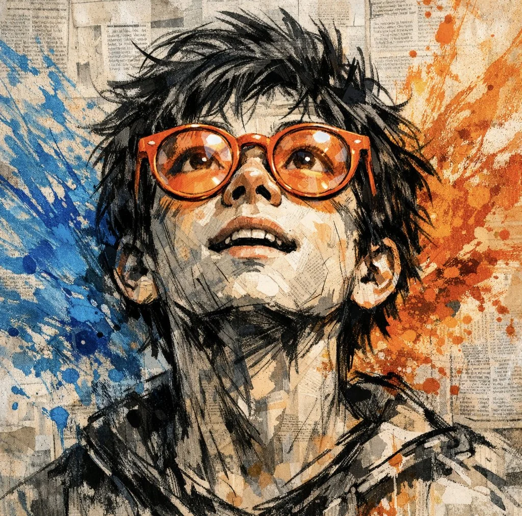 Urban Wonder: A Mixed-Media Portrait