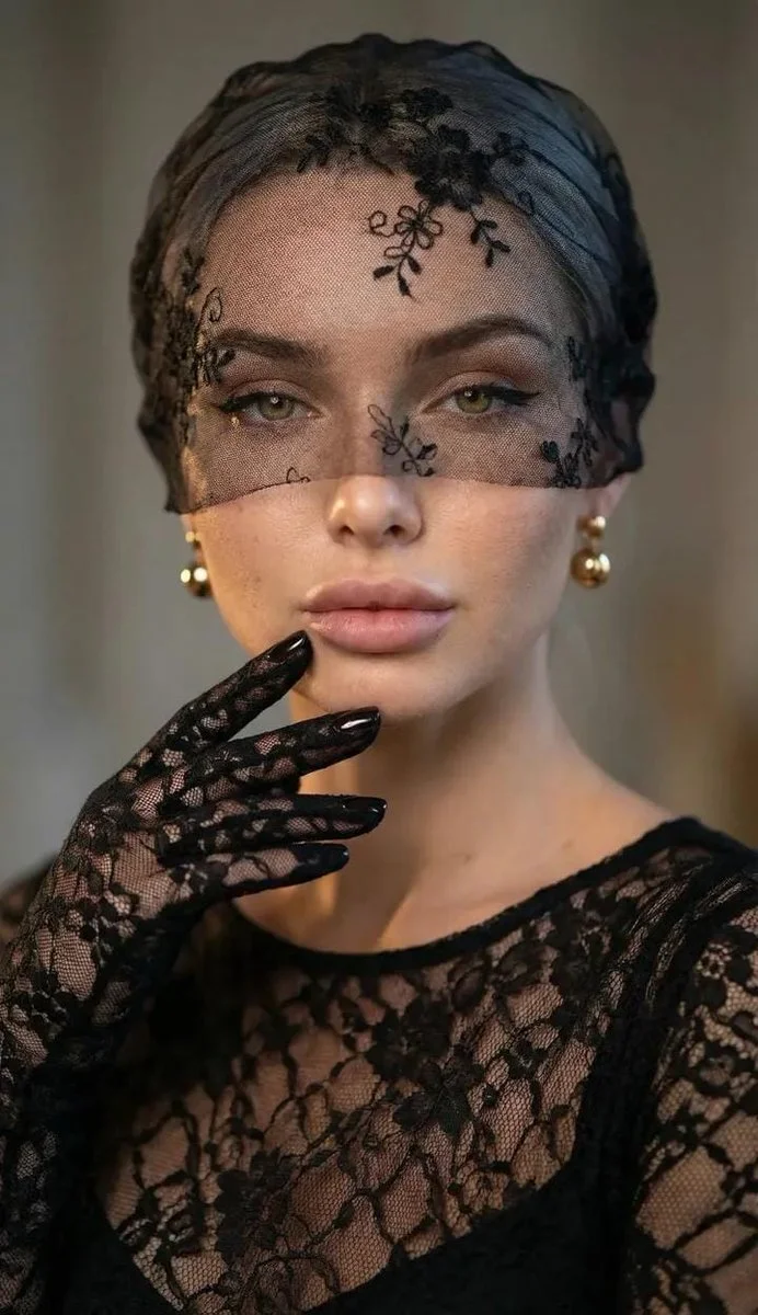 Veiled Elegance: A Portrait of Mysterious Beauty