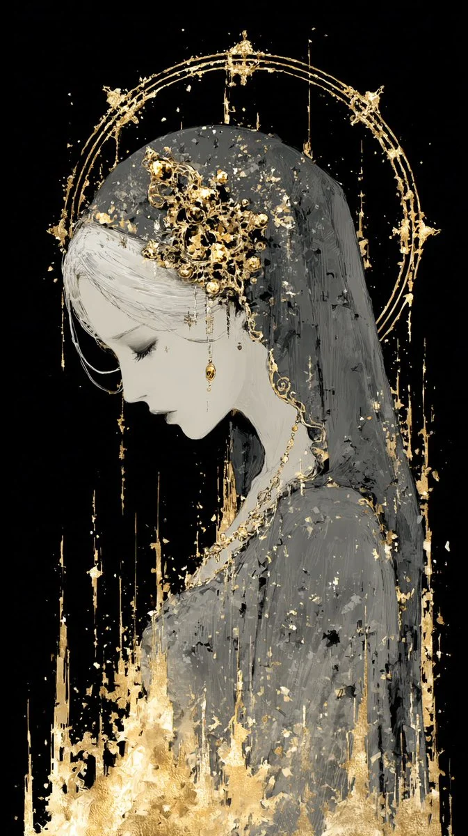 Veiled Elegance: A Portrait of Serenity and Opulence