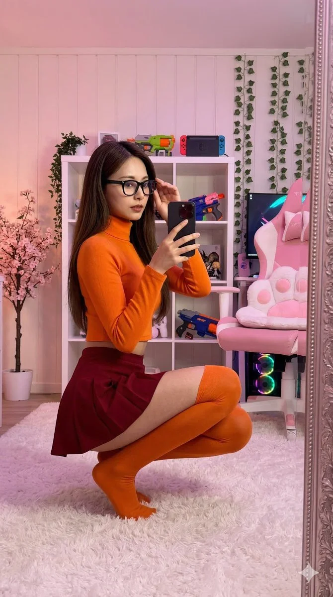 Velma Vibes in a Cozy Gamer Space