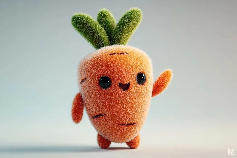 Velvety Plush Fruit Models with Adorable Stylized Features