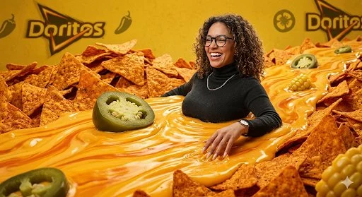 Vibrant Joy in a River of Melted Nacho Cheese
