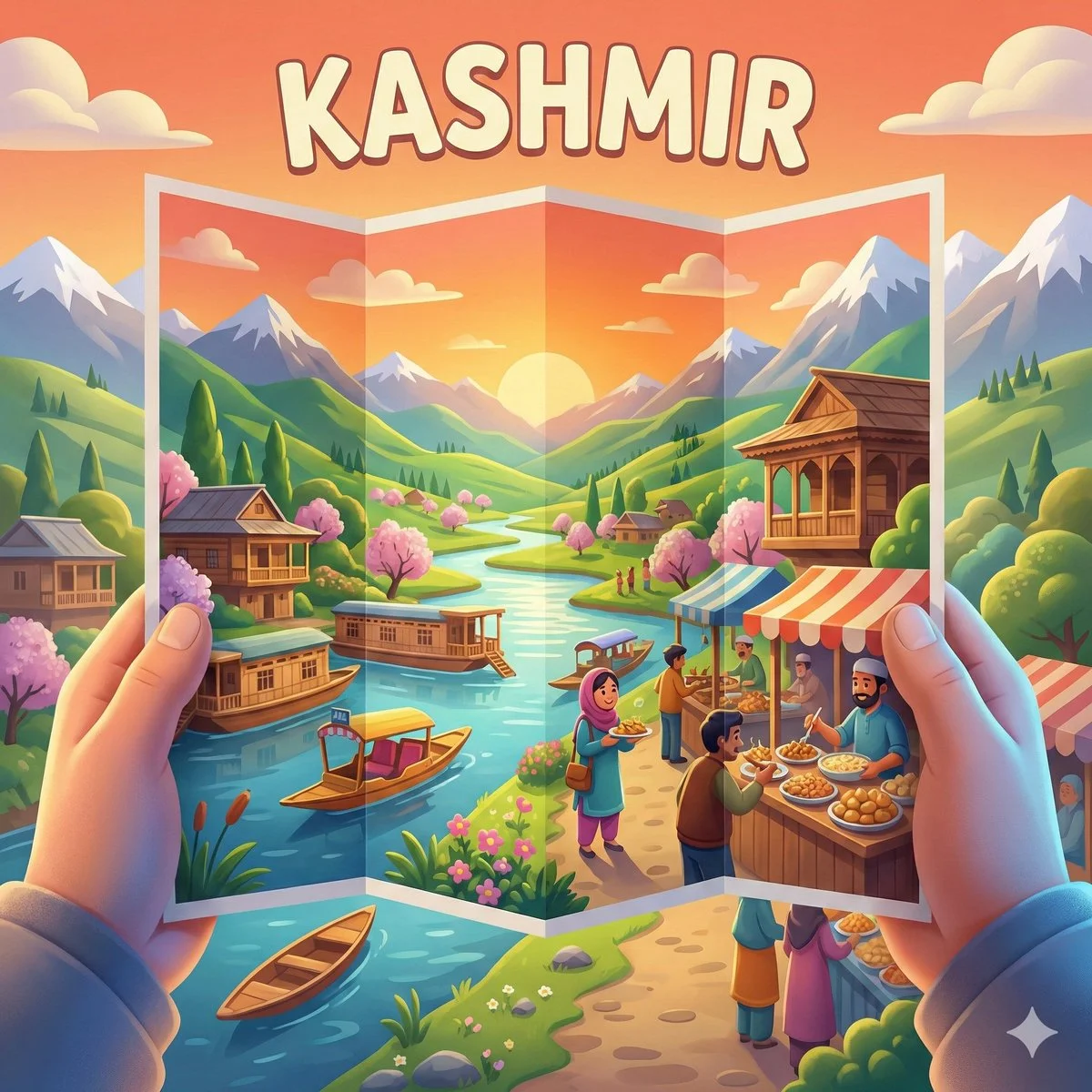 Vibrant Kashmir: A Pixar-Inspired Travel Escape