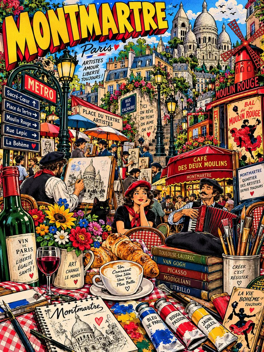Vibrant Pop Art Collage Brings Historic Neighborhood to Life