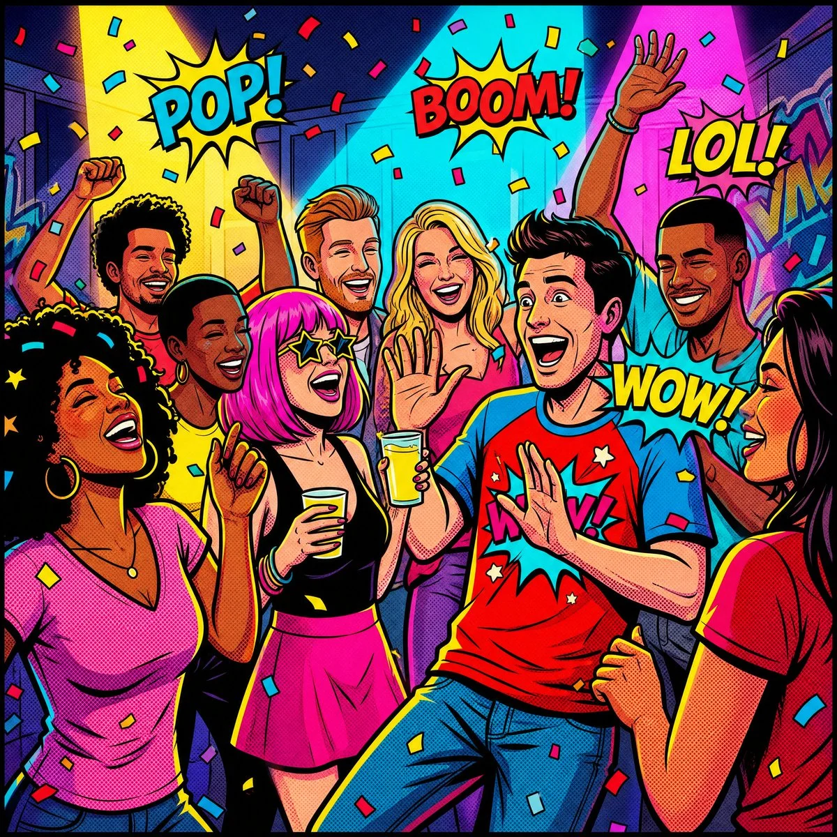 Vibrant Pop Art Party: A Celebration of Friendship