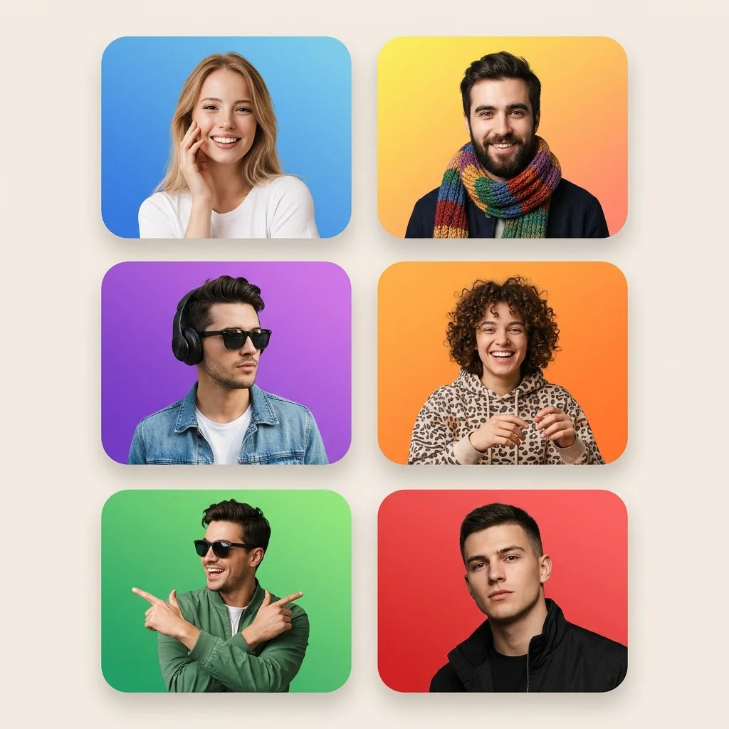 Vibrant Portraits in Modern Grid