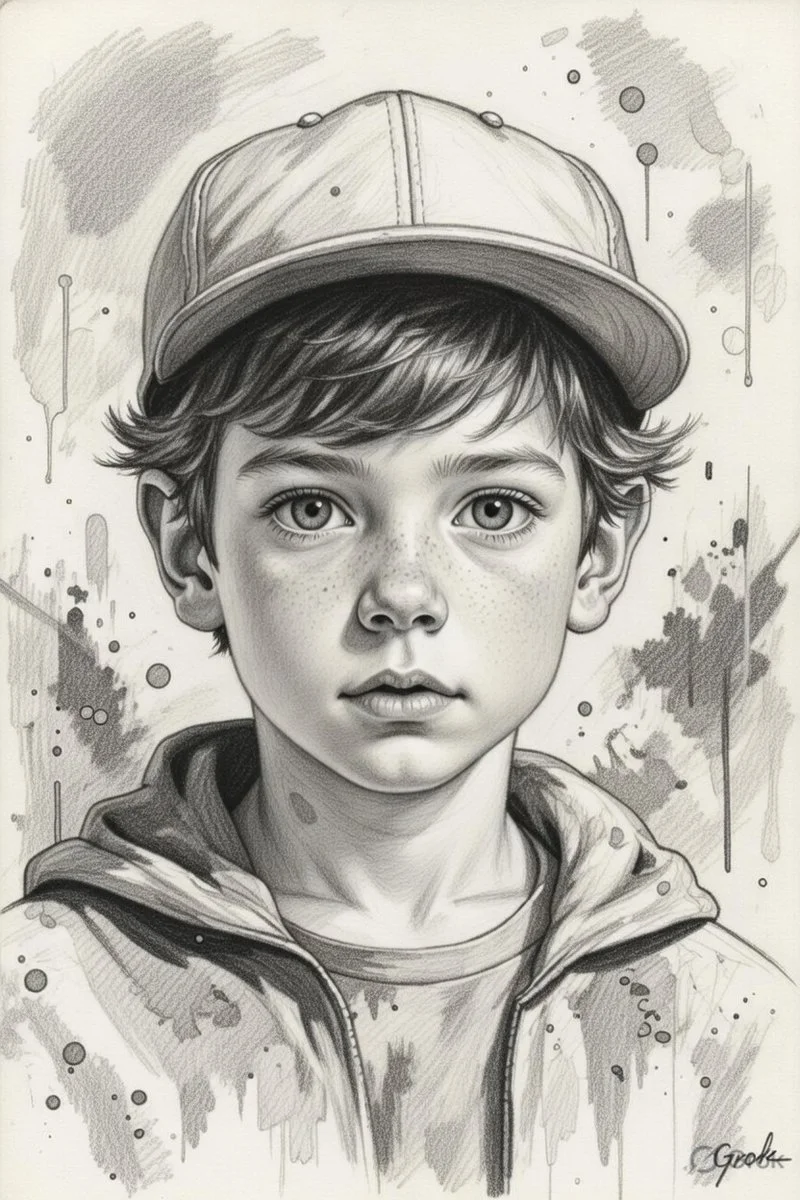 Vibrant Street Art Portrait of a Young Dreamer