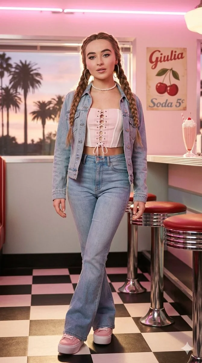 Vintage Charm: Sabrina Carpenter in a Retro Diner