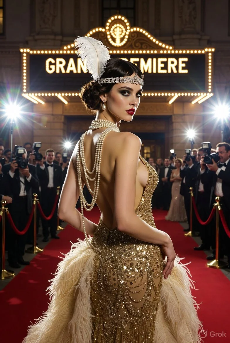 Vintage Hollywood star commands attention at theater premiere