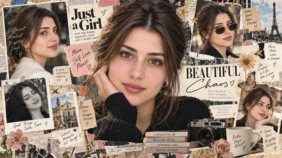 Vintage Paper Collage Transforms Portrait into Premium Editorial Art