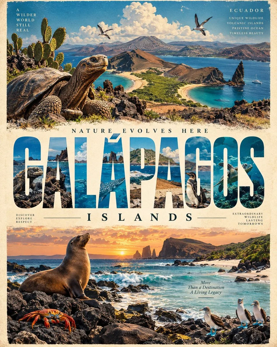 Vintage Travel Poster Reveals Hidden Landscapes Through Oversized Typography