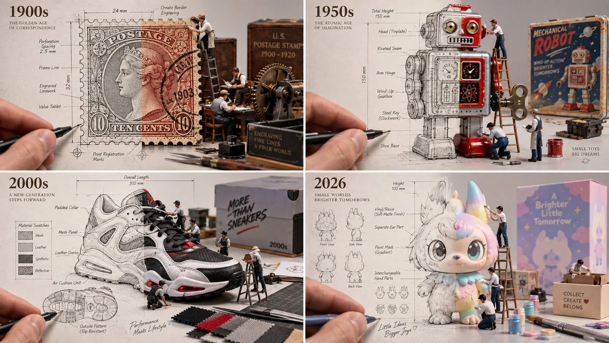 Visualizing Collectibles’ Evolution Through Detailed Sketch-to-Real Transitions