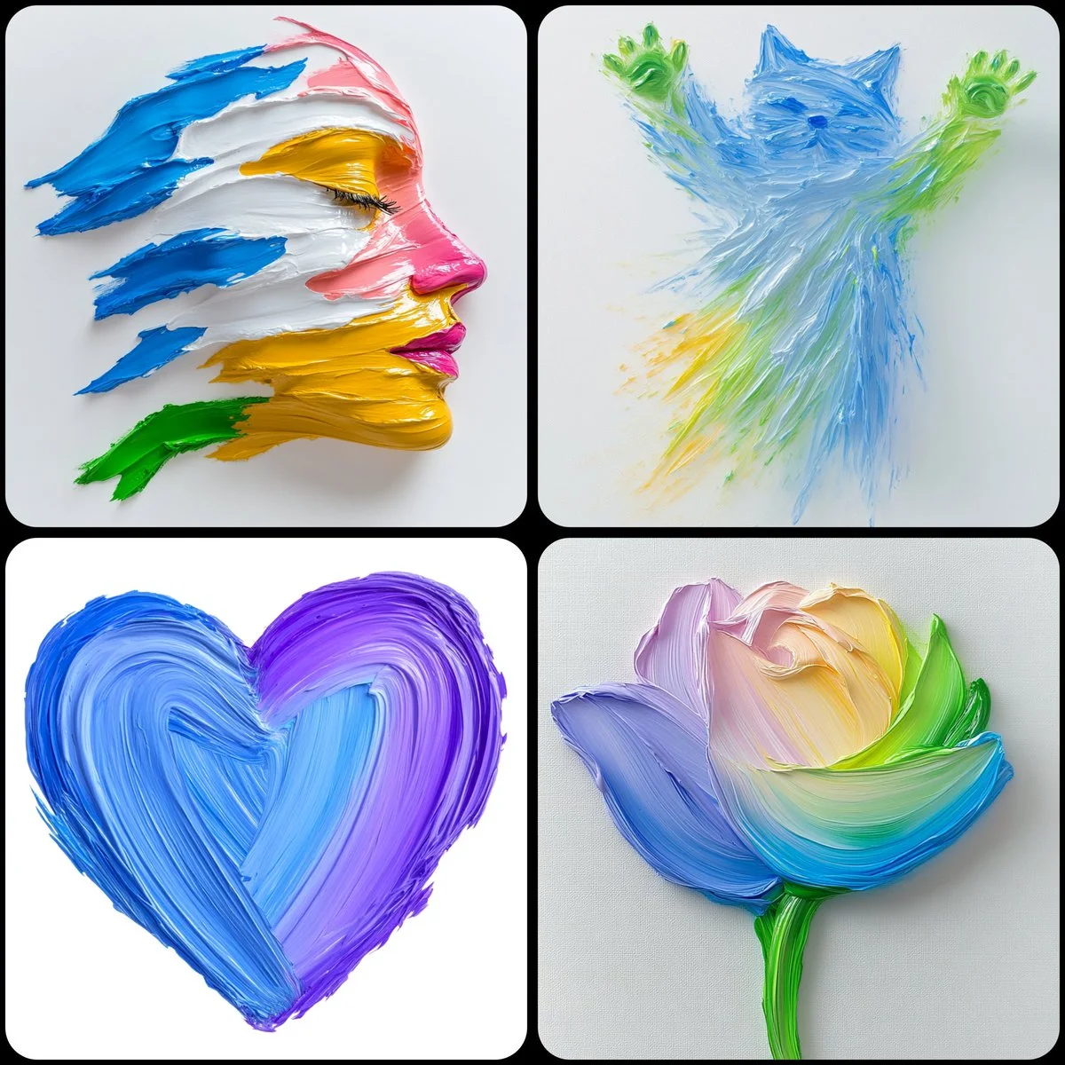 Vivid Abstract Harmony: Paint Splashes Unite