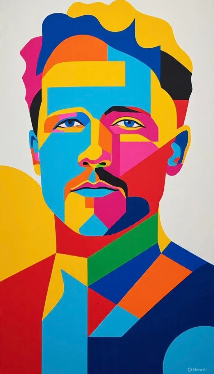 Vivid Vector Face with Minimalist Expression
