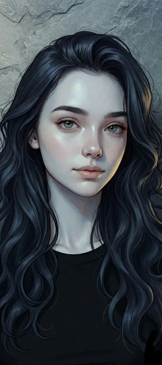 Warm highlights sculpt cool porcelain skin in a cinematic portrait