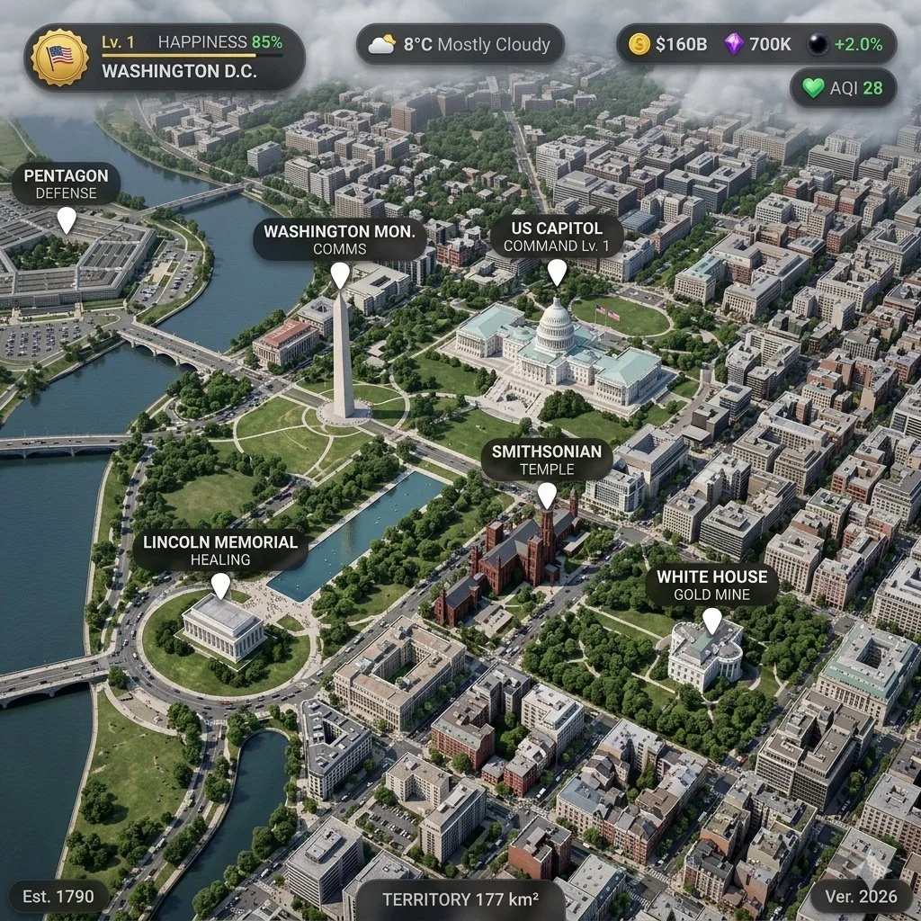 Washington D.C. as a Real-Time Strategy Game Map