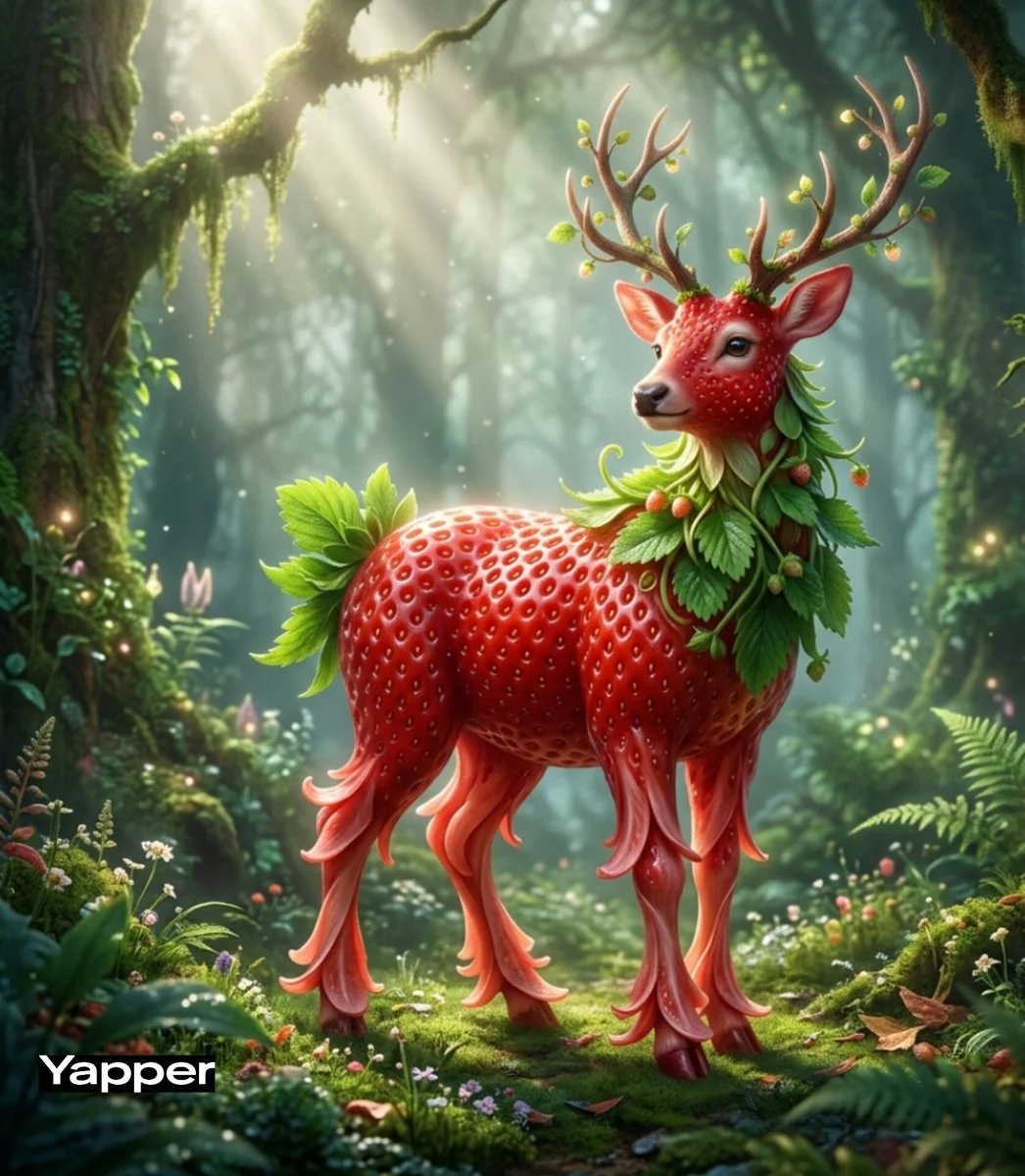 Watermelon Elephant in Enchanted Rainforest