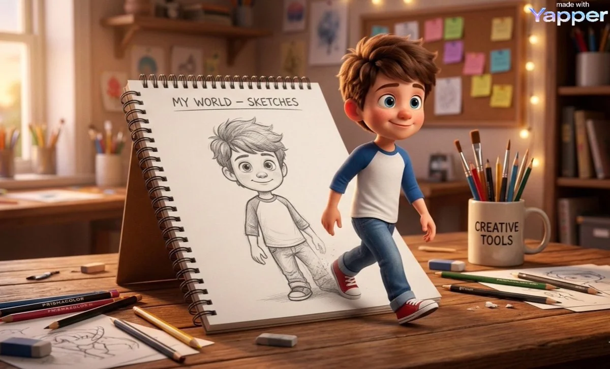 When a Sketchbook Character Steps Into the Real World