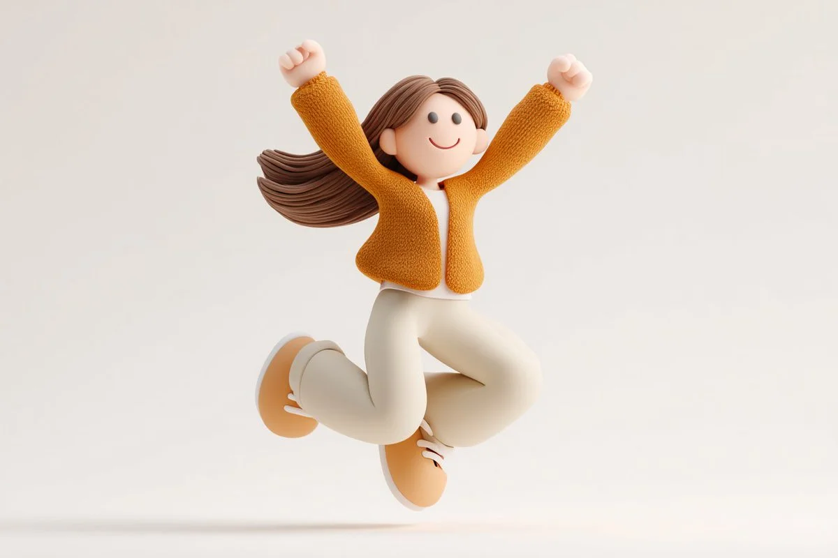 Whimsical 3D Clay Creature in Motion