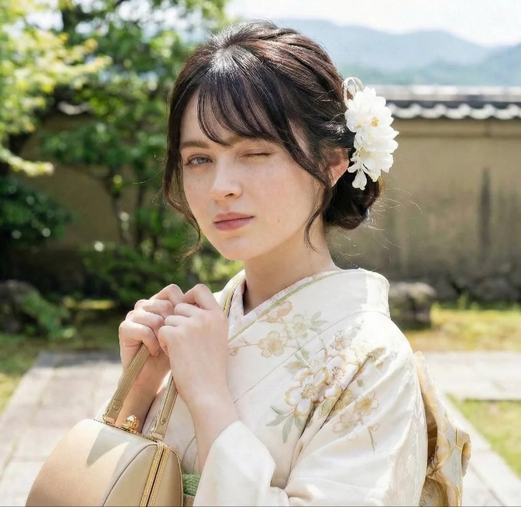 Whimsical Elegance: A Modern Kimono Portrait