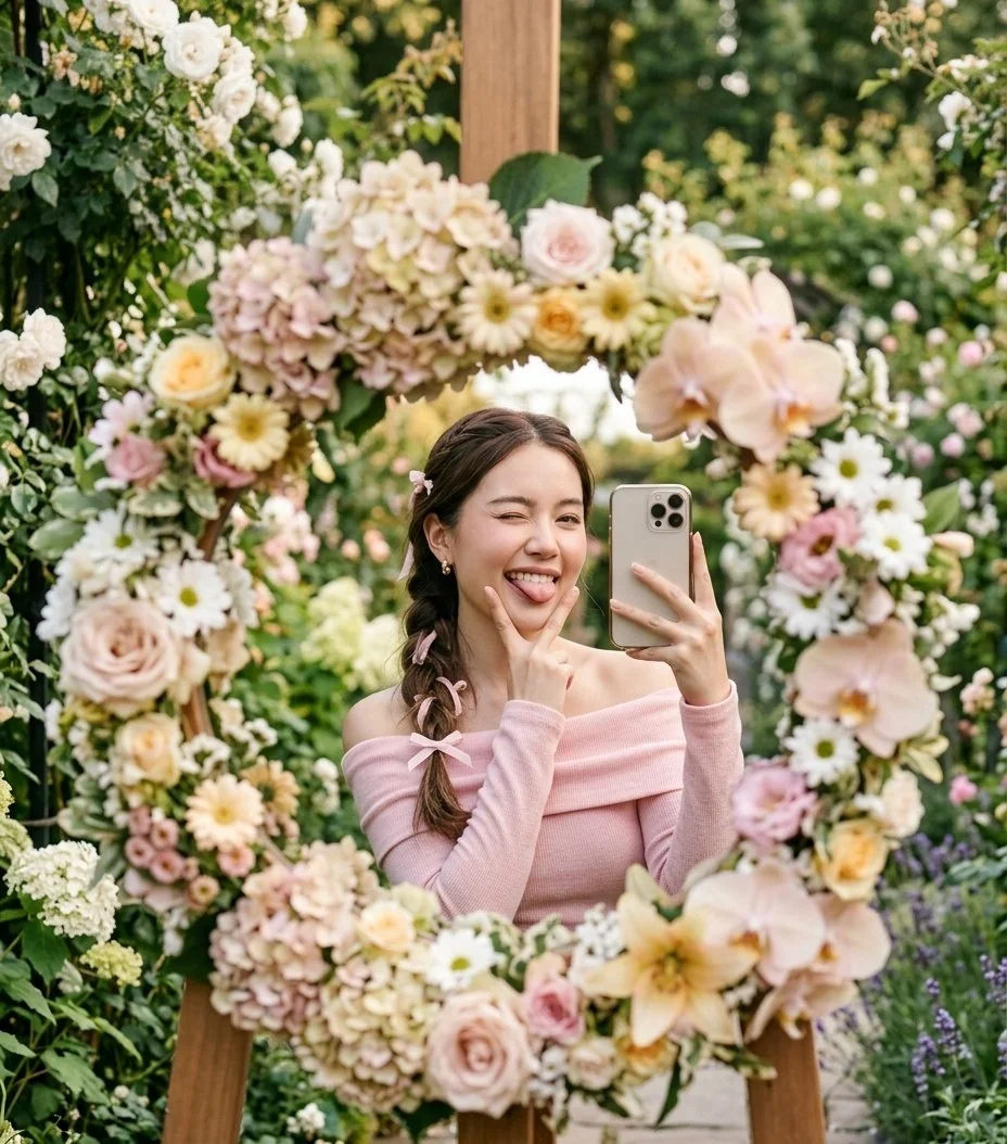 Whimsical Garden Selfie