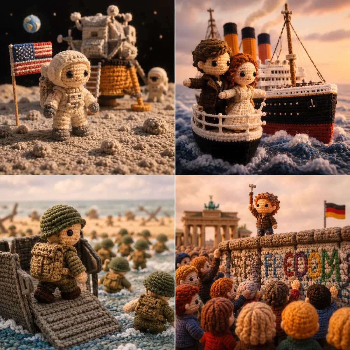 Whimsical History: Yarn-Crafted Icons