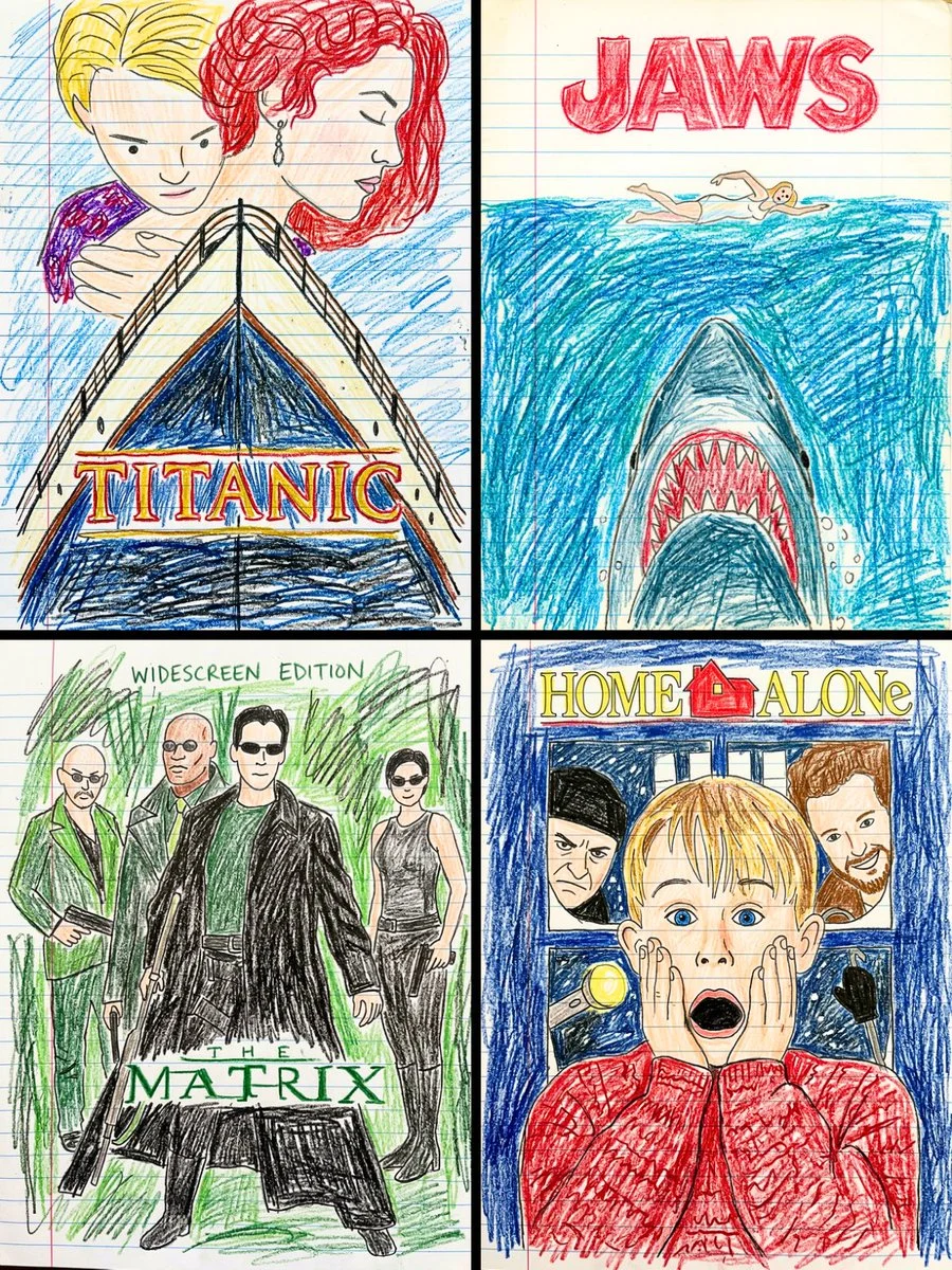 Whimsical Kid-Drawn Movie Posters by Nano Banana