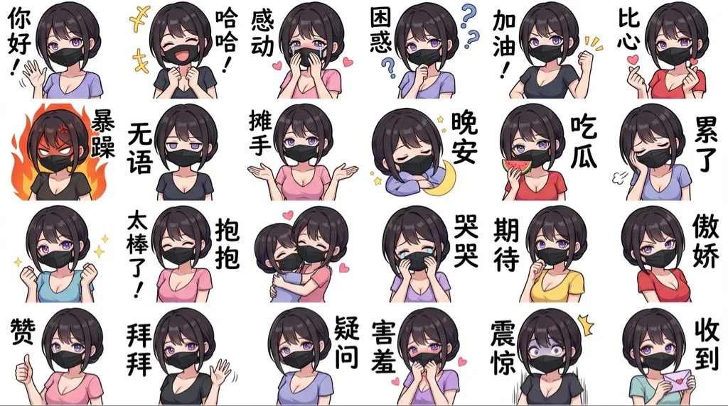 Whimsical LINE-Style Expressions in Vivid Detail