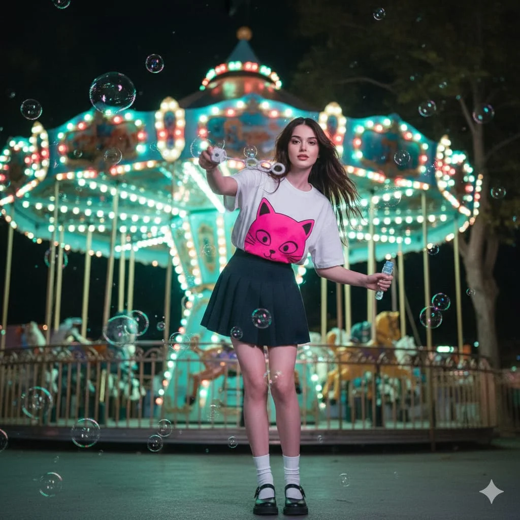 Whimsical Night at the Amusement Park