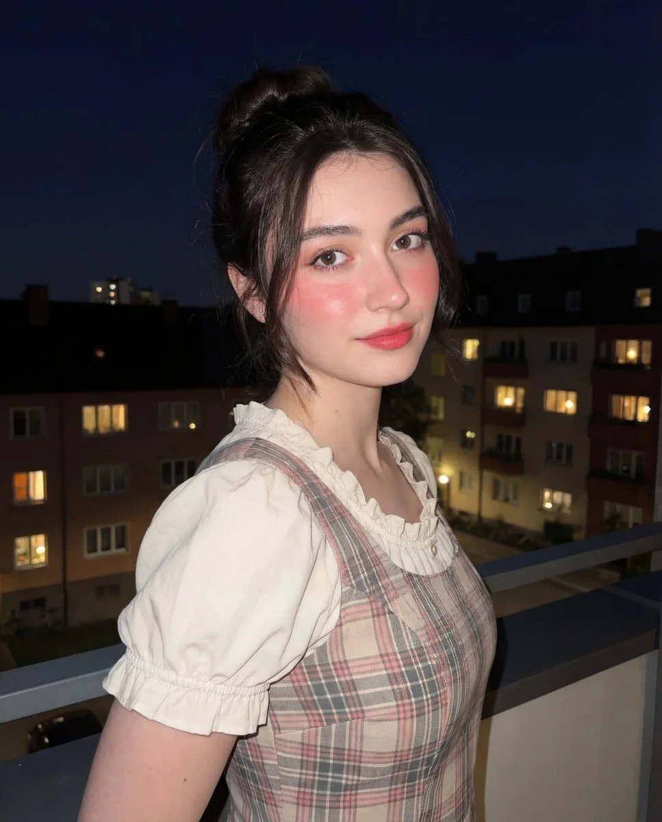 Whimsical Night Glow: A Soft Vintage Portrait