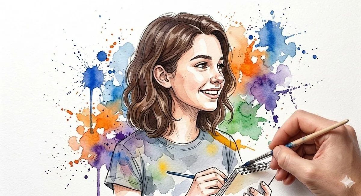 Whimsical Watercolor Duo in Motion