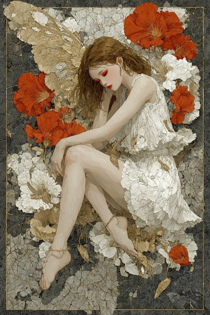 Whispers of a Fairy in a Poppy Dreamscape