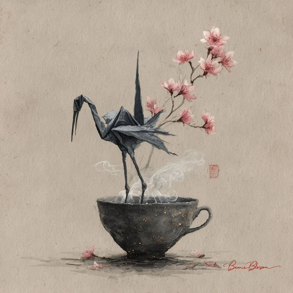 Whispers of Cherry Blossoms: A Sumi-e Masterpiece