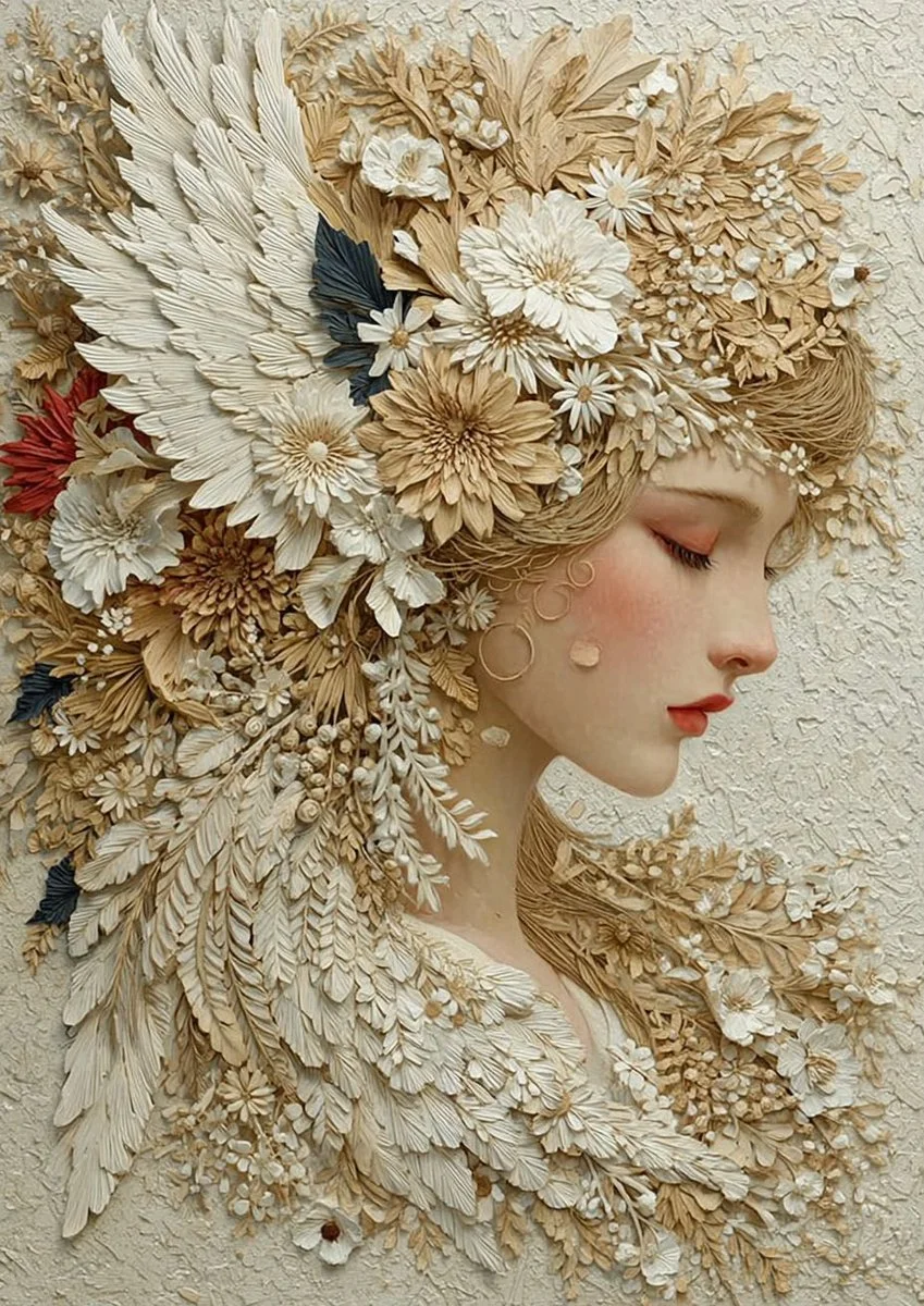 Whispers of Paper: A Dreamy Portrait in Quilling Art