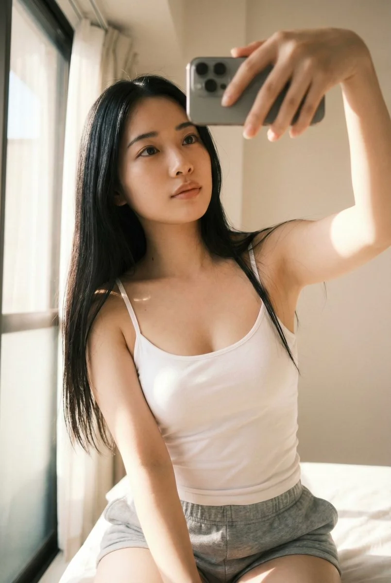 Whispers of Soft Chaos: A Serene Selfie Moment