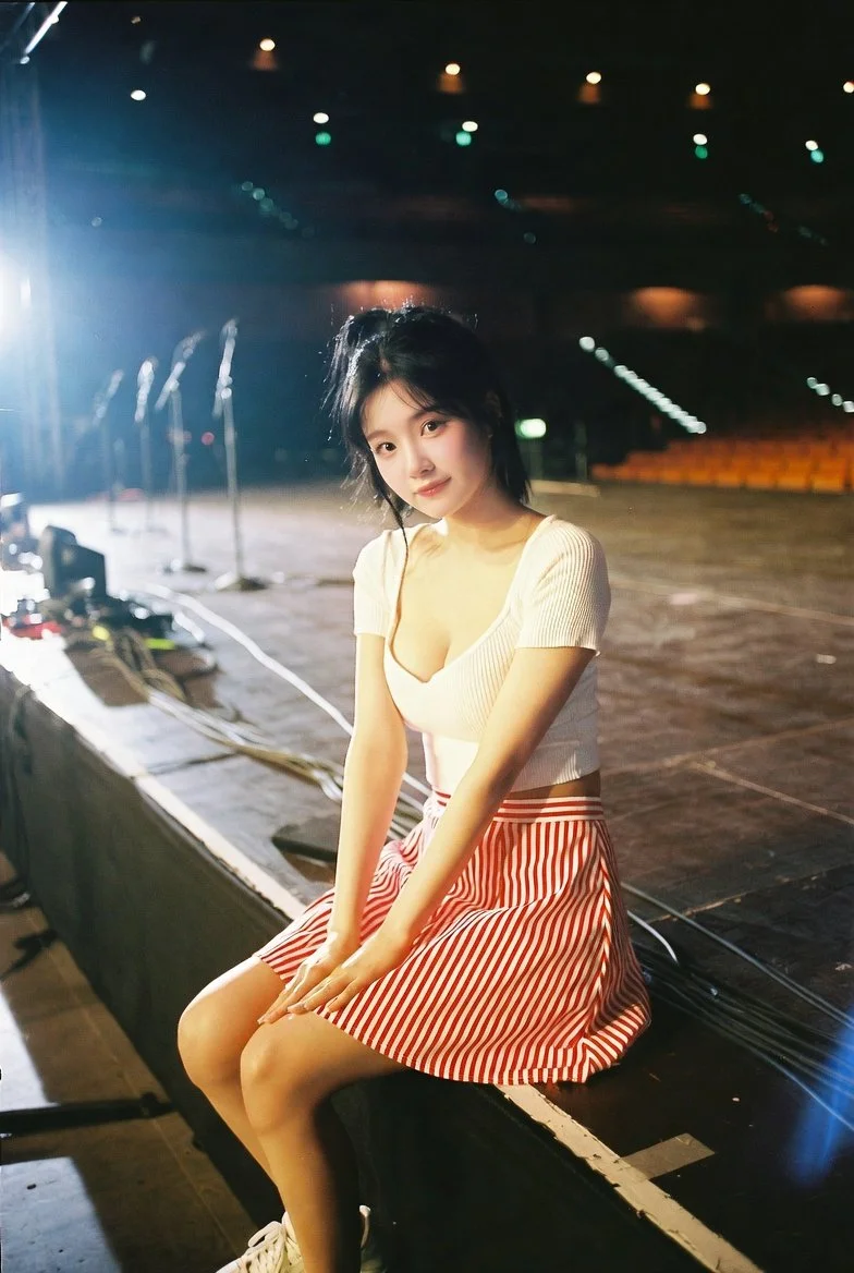 Whispers of Stardom: A K-Pop Idol's Intimate Stage Moment