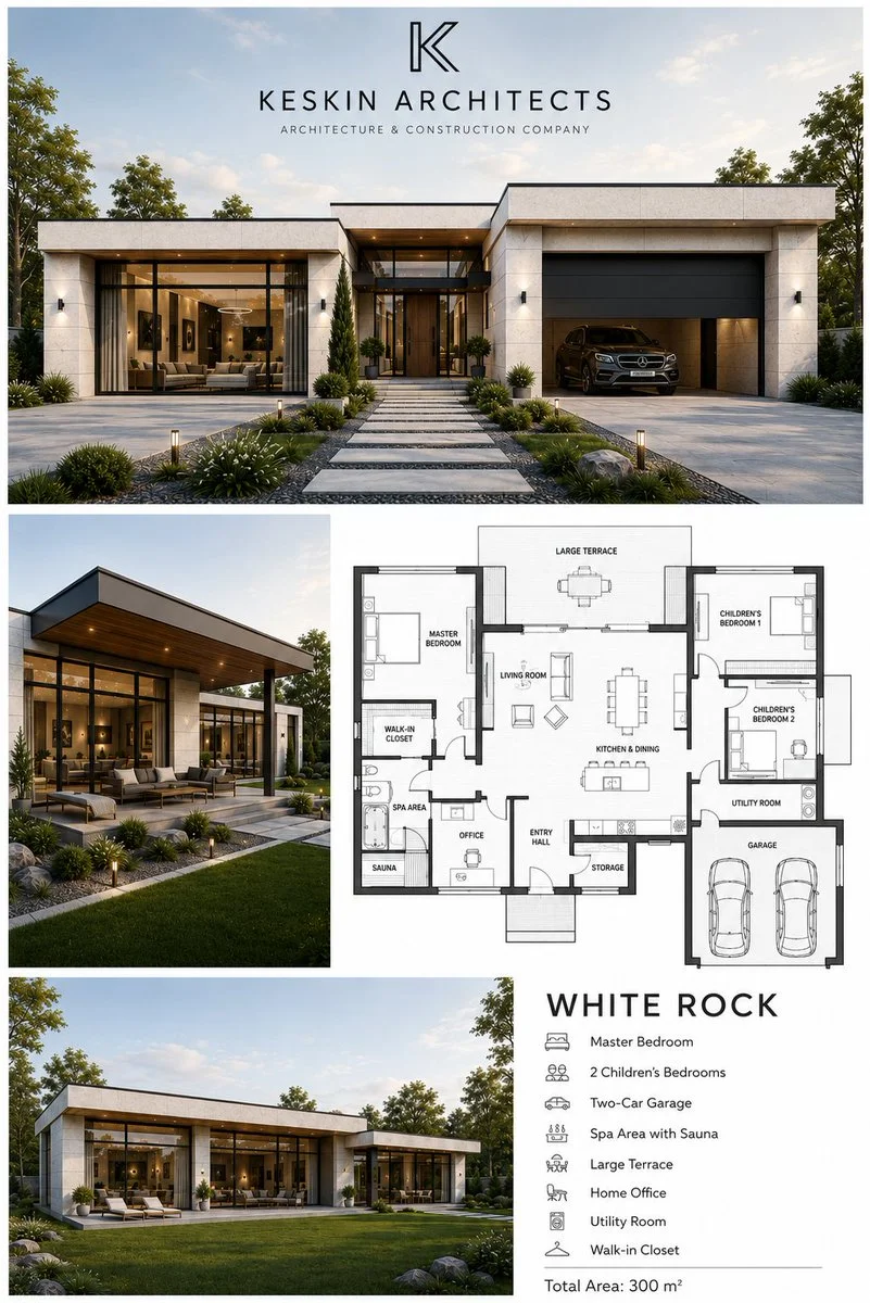 White Rock luxury house rendered in professional architecture portfolio style