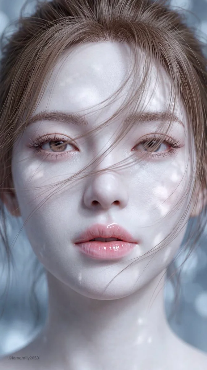 Wind-Swept Elegance: 3D Portrait of an Eastern Beauty