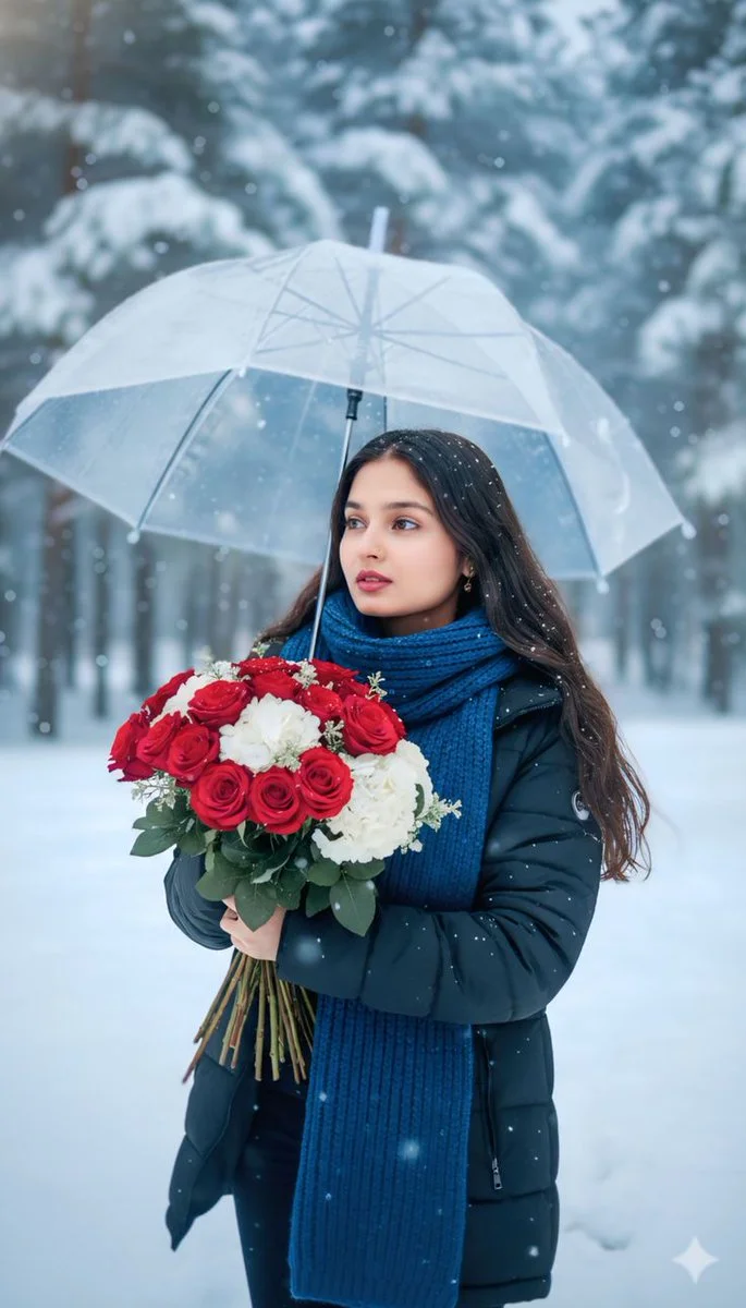 Winter's Embrace: A Serene Encounter